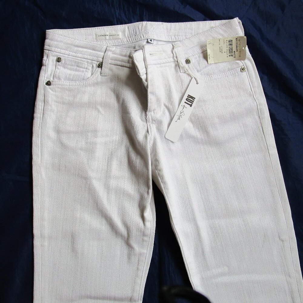 WOMEN'S WHITE JEANS-SIZE 4-NEW-KUT FROM THE CLOTH